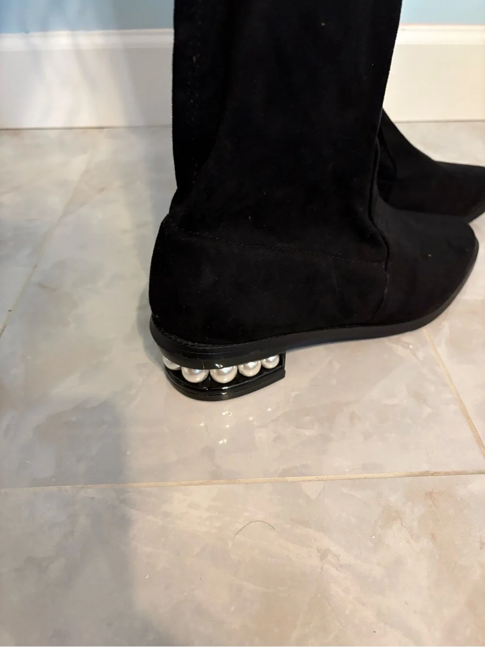 Catherines Black Over-the-Knee Suede Boots